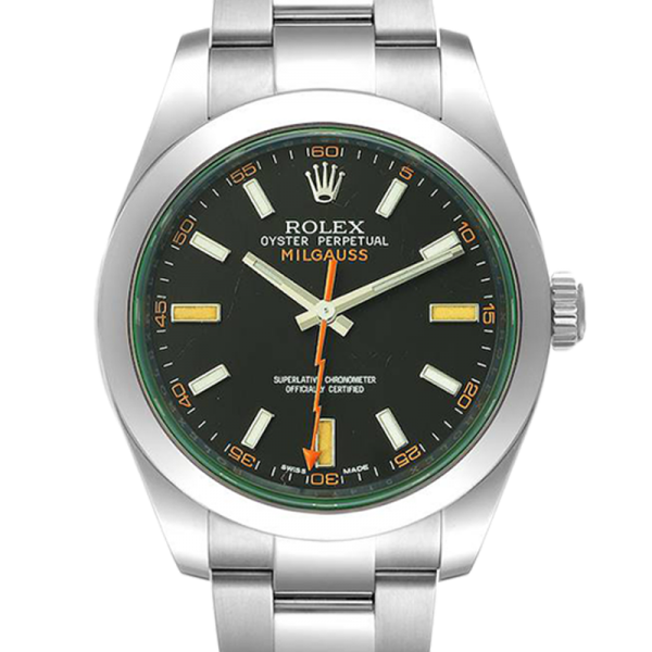 Rolex Milgauss m116400gv-0001 40MM Black Dial Silver-tone Case