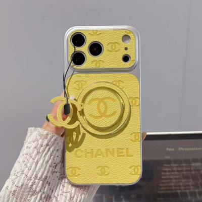 Chanel Embossed Monogram MagSafe Ring Holder Premium Leather Luxury Phone Case