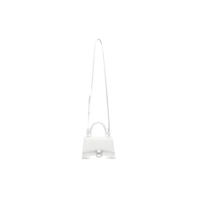 WOMEN'S HOURGLASS XS HANDBAG CROCODILE EMBOSSED IN WHITE