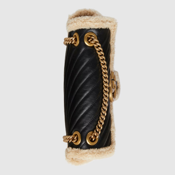GG Marmont small shoulder bag with wool trim