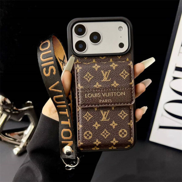 0ecc56cc4237d11a0ed45c41b9268567 Front view of LV leather iPhone case with card slot
