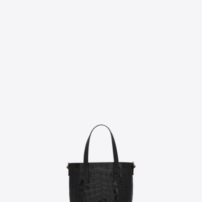 YSL Paris Mini Toy Shopping In Crocodile-Embossed Leather