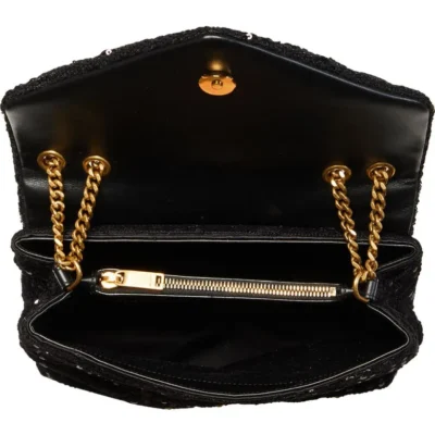 YSL Loulou Small Chain Bag in Quilted 'Y' Leather Satin and Sequins