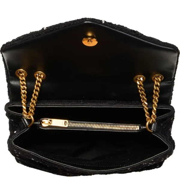 YSL Loulou Small Chain Bag in Quilted 'Y' Leather Satin and Sequins
