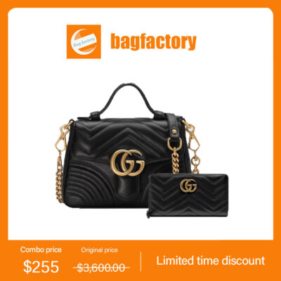 GG Marmont mini top handle bag+GG Marmont zip around wallet