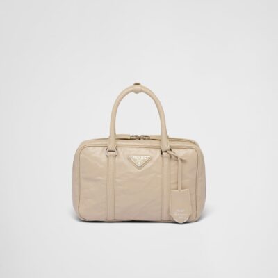 Prada Medium antique nappa leather top handle bag - Desert Beige