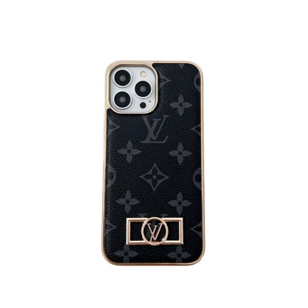 MONOGRAM CANVAS LEATHER PREMIUM ELECTROPLATING FOR IPHONE Roxy New 2