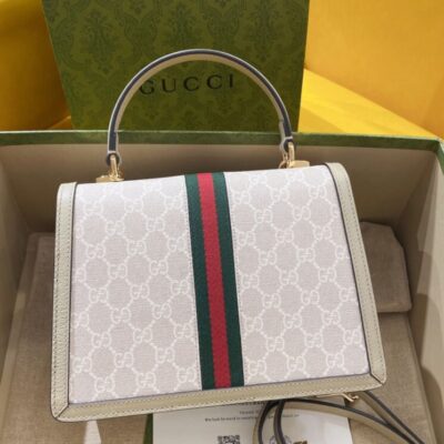 Gucci Ophidia Small GG Top Handle Bag Cream