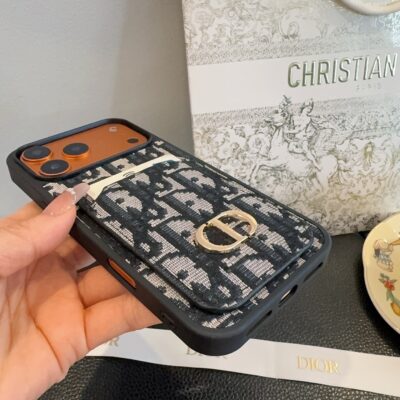Dior Card Holder Fabric Full-Cover Phone Case