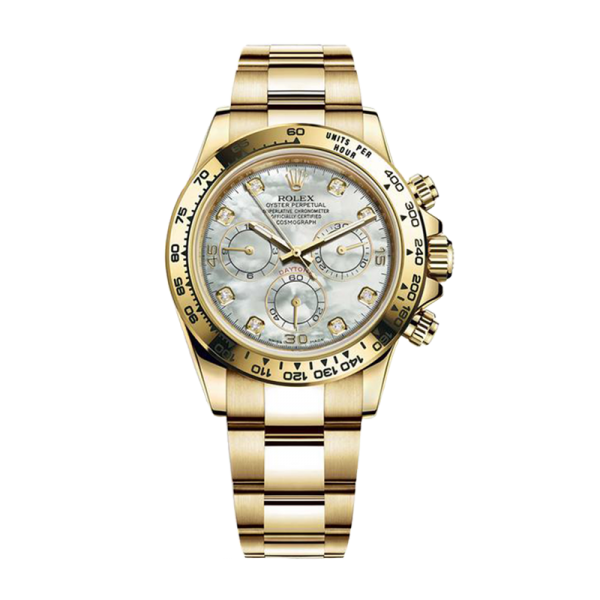 Rolex Daytona 116508WMDO 40MM White Mother of Pearl Dial Yellow Gold-tone Case