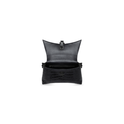 116caca7c0c63034ed56865792eaa7e0 WOMEN'S DOWNTOWN SMALL SHOULDER BAG WITH CHAIN CROCODILE EMBOSSED IN BLACK