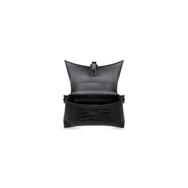 116caca7c0c63034ed56865792eaa7e0 WOMEN'S DOWNTOWN SMALL SHOULDER BAG WITH CHAIN CROCODILE EMBOSSED IN BLACK