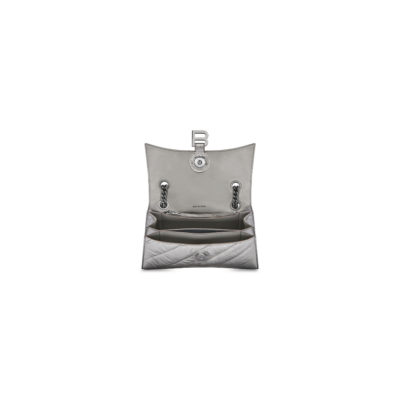 WOMEN'S CRUSH SMALL CHAIN BAG METALLIZED QUILTED IN SILVER