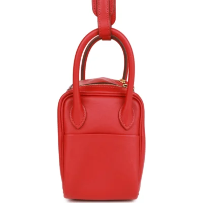 Hermès Mini Lindy Rouge Piment Swift Gold Hardware