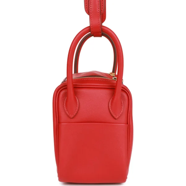 Hermès Mini Lindy Rouge Piment Swift Gold Hardware