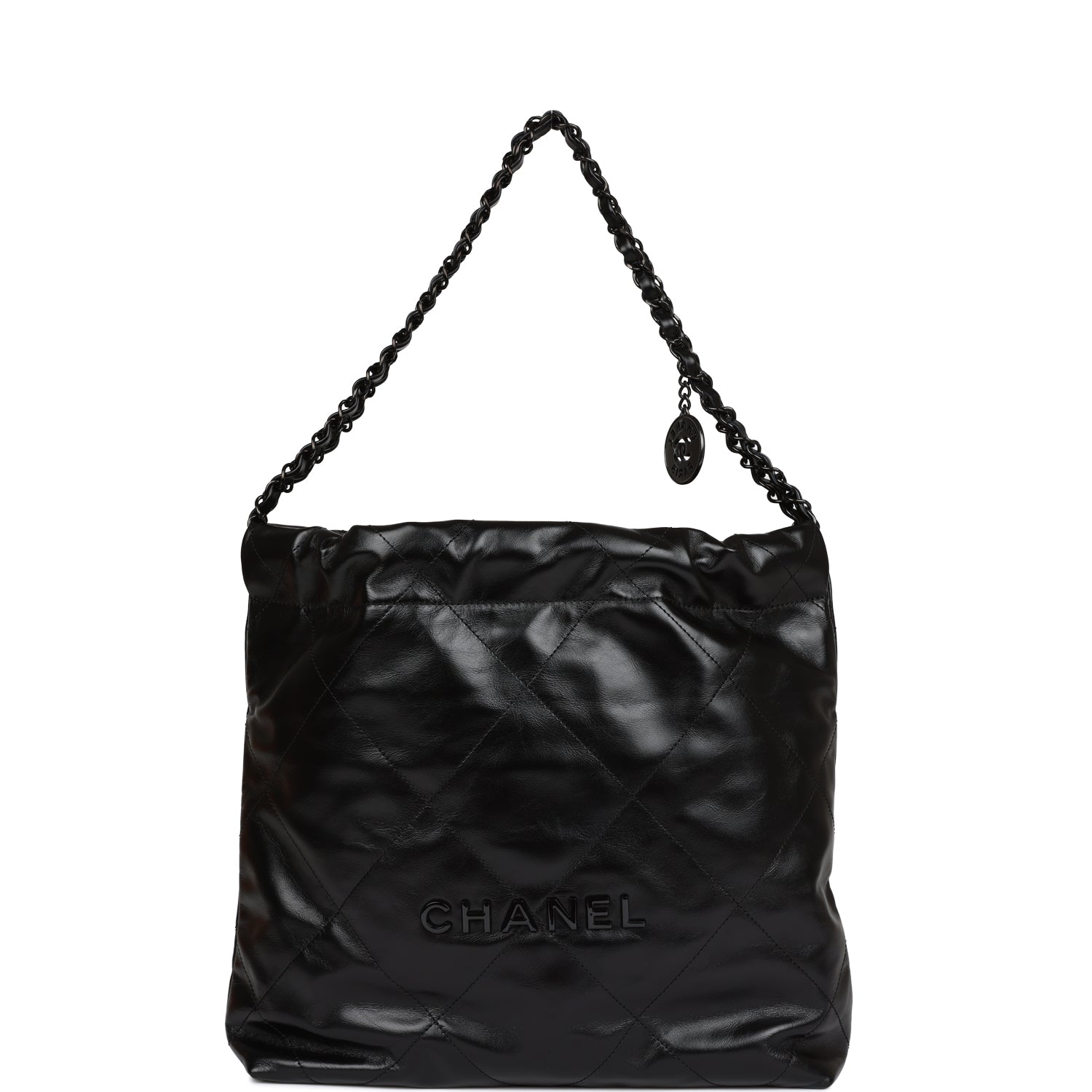 CHANEL petit format 22 sac SO noir cuir de veau finitions noires