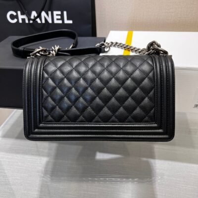 13344148840328367_1036c0dd-3670-45f8-813b-549e8bc99d46 BOY BAG MEDIUM 25 BLACK CAVIAR RUTHENIUM HARDWARE