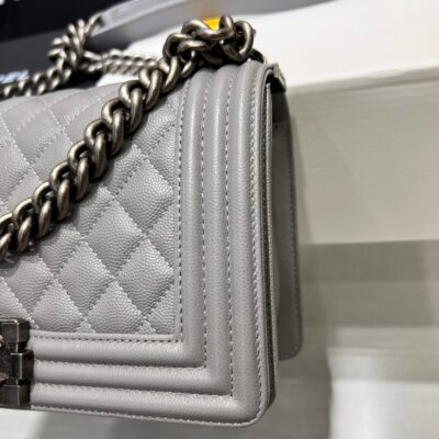 BOY BAG MEDIUM 25 GREY CAVIAR RUTHENIUM HARDWARE