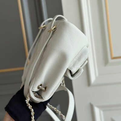 SMALL BACKPACK 20.5 WHITE GRAINED CALFSKIN