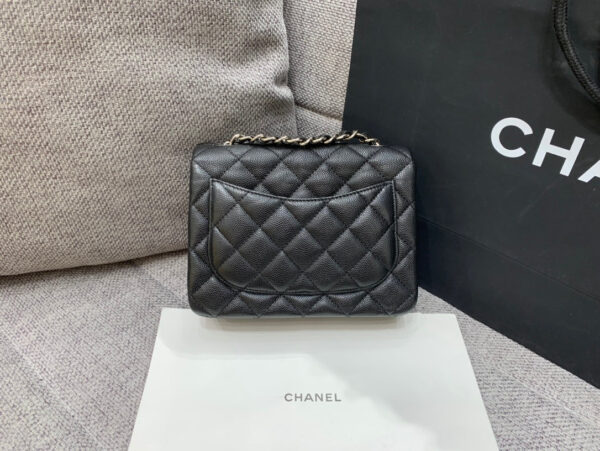 13346765071101330_74f3ef8e-48ec-4d4a-abd7-46553a0bf64a MINI SQUARE FLAP BAG 17CM BLACK CAVIAR SILVER HARDWARE