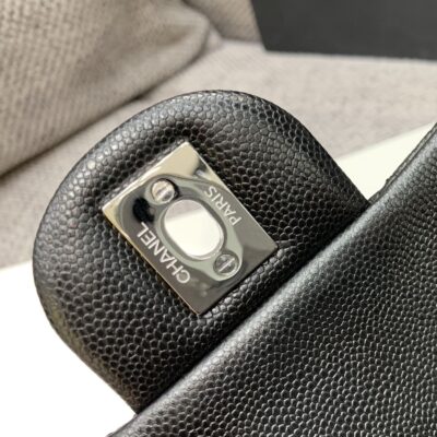 13346765072768557_f12be734-56bd-4483-8bac-850eedb3e4b0 MINI SQUARE FLAP BAG 17CM BLACK CAVIAR SILVER HARDWARE