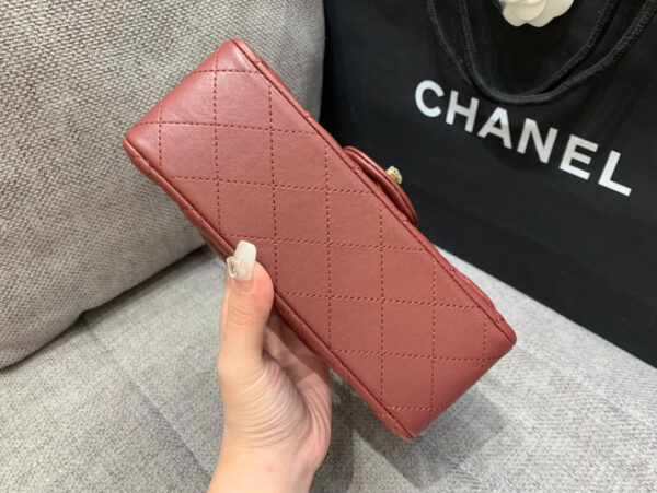 13346766884689860_4b49b307-d596-4938-9a98-1105ef51e83d MINI RECTANGLE FLAP BAG 20CM BURGUNDY LAMBSKIN GOLD HARDWARE