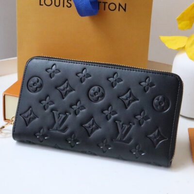 13349352745278392_021ac6d8-9cb8-421d-8a22-f02cf65156ea ZIPPY WALLET 19 BLACK EMBOSSED LAMBSKIN