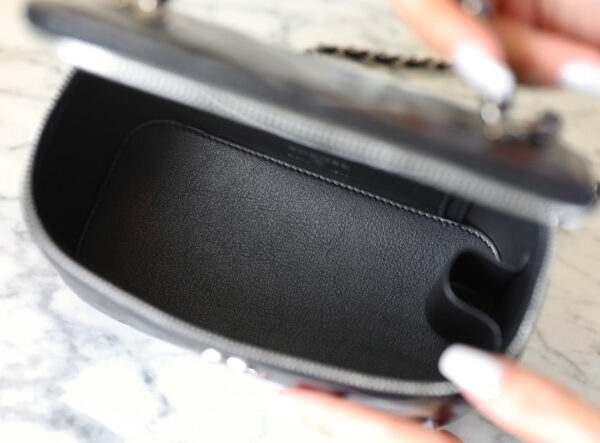 13350828595000659_047fb7b2-9441-4cfa-b8b2-1030612003de CC VANITY CASE 17 BLACK LAMBSKIN SILVER HARDWARE