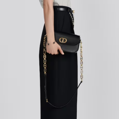 30 MONTAIGNE AVENUE BAG Black Box Calfskin