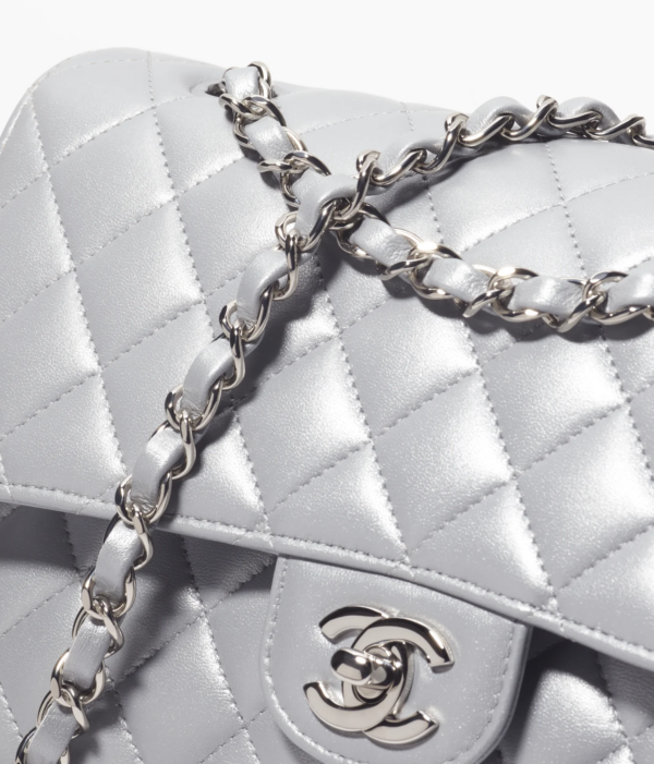 CLASSIC HANDBAG Pearly Lambskin & Silver-Tone Metal