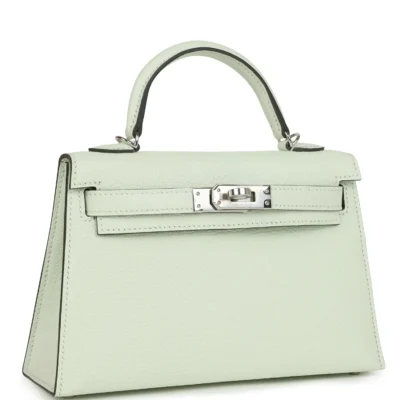 Hermès Kelly Sellier 20 Vert Fizz Chevre Palladium Hardware