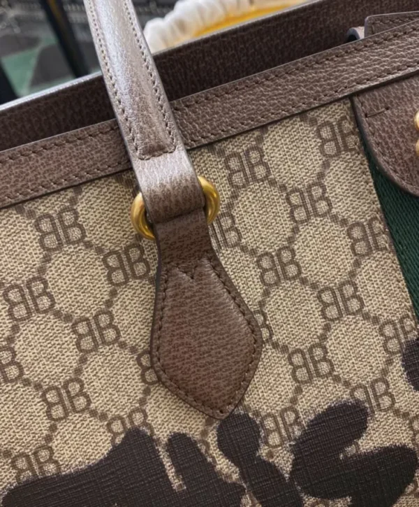 Balenciaga Hacker Graffiti Medium Tote Bag In Coated Canvas Dark Coffee