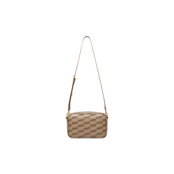 SIGNATURE MEDIUM CAMERA BAG BB MONOGRAM COATED CANVAS IN BEIGE