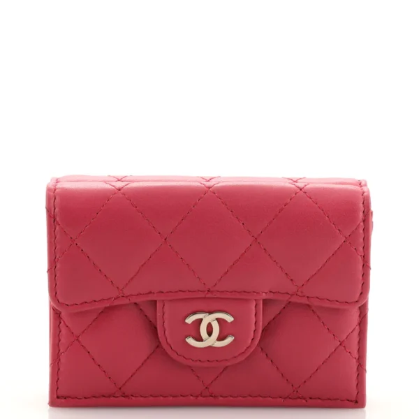 Chanel Classic Trifold Flap Wallet Quilted Lambskin Small