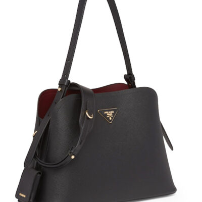 Prada Saffiano Leather Prada Matinée Bag in Black