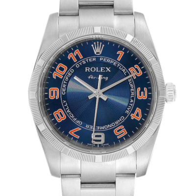 16d6d33827ef7b1d9367dfa9d28b8d97 Rolex Air-king 114210BLAO 36MM Blue Dial Silver-tone Case