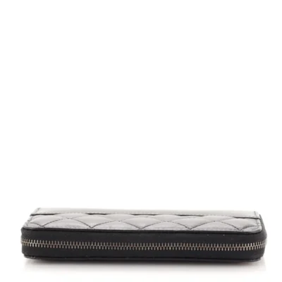Chanel Gabrielle Zip Around Wallet Quilted Aged Calfskin Small