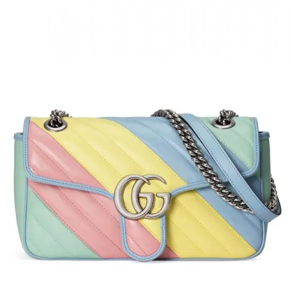 Gucci GG Marmont Colorful Matelasse Shoulder Bag Women Silver Logo Buckle Top Sale Chain Mini Crossbody Bag Online