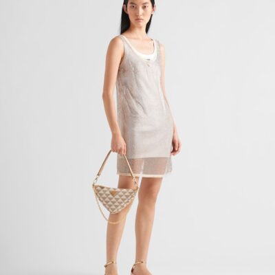 17233a5ef3b6f58233961e6fb812f998 Embroidered fabric mini-bag - Beige/Chalk White