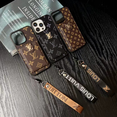 1727162821764 LV Monogrammed iPhone Case with Card Holder and Matching Lanyard Strap