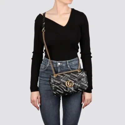 Gucci x Balenciaga The Hacker Project Small GG Marmont Bag - Black