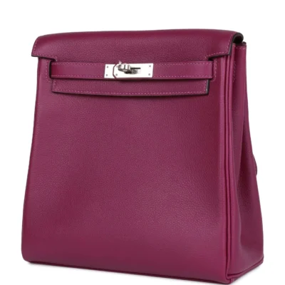 حقيبة ظهر هيرميس Kelly Ado Anemone Evercolor مع إكسسوارات معدنية من البلاديوم