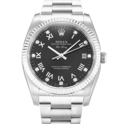 17d40bd976d4d14e82b2dfa9dc037c50 Rolex Air-king 114234 Black Diamond Dial Unisex 34MM