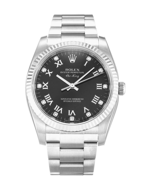 17d40bd976d4d14e82b2dfa9dc037c50 Rolex Air-king 114234 Black Diamond Dial Unisex 34MM
