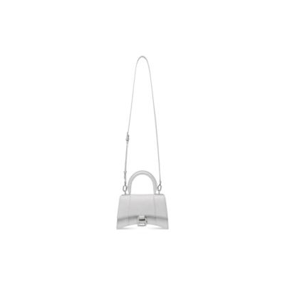 WOMEN'S HOURGLASS XS HANDBAG IN SPARKLING FABRIC IN SILVER