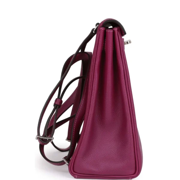 حقيبة ظهر هيرميس Kelly Ado Anemone Evercolor مع إكسسوارات معدنية من البلاديوم