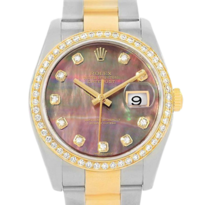 18ea2ae9b81bd319f8a4d85e81bec967 Rolex Datejust 116243BKMDO 36MM Mother of Pearl Silver-tone Case