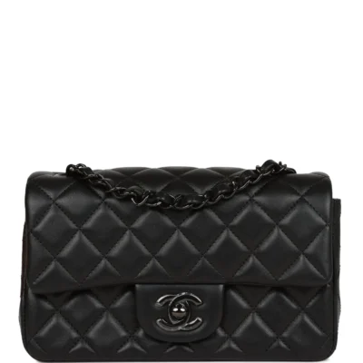 192fa7a3b9b14c6c24e6af020d59e1db Chanel Mini Rectangular Flap Bag SO Black Lambskin Black Hardware for MR