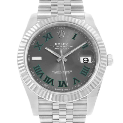 Rolex Datejust m126334-0022 41MM Wimbledon 表盘 银色调 表壳 腕表