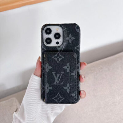 LV Monogram iPhone Case Luxury Edition with Card Holder